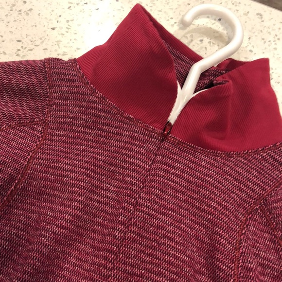 Red workout sweater. Half zip. - Picture 3 of 4